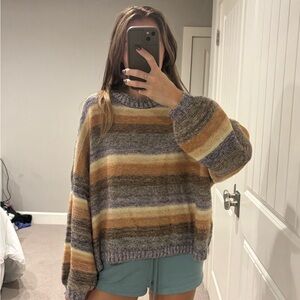 Billabong Cozy Striped Sweater purple/cream/red/brown